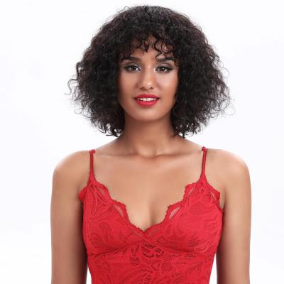 China Wholesale Wet And Wavy 100% Curly Short Curly Pixie 40 Inches Ombre With Bangs Blonde 613 Virgin Curly Wig Hair for sale