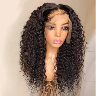 China Water Wave 30 Inch Water Wave Human Hair 13x4 HD Curly Front Wig Deep Wave Deep Wave Frontal Wigs For Women Brazilian Natural Color Hair for sale