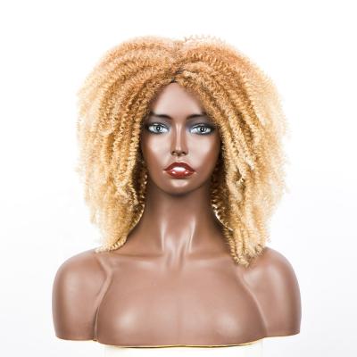 China Wholesale Afro Wave Design New 14 Inch 150 Gram Mini Curl Afro Curly Best Machine Made Big Selling Synthetic Hair Wigs For Black Women for sale