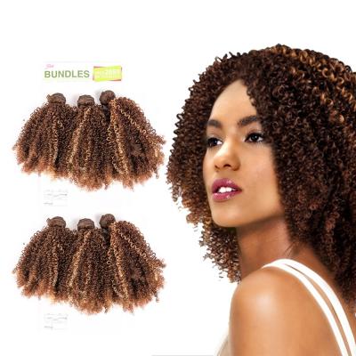 China Full Bundle 28inches Smooth Kinky Curly Heat Resistant 285g Brazilian Hair Bundles In One Bundle Afro Kinky Curly Synthetic Hair Extension for sale