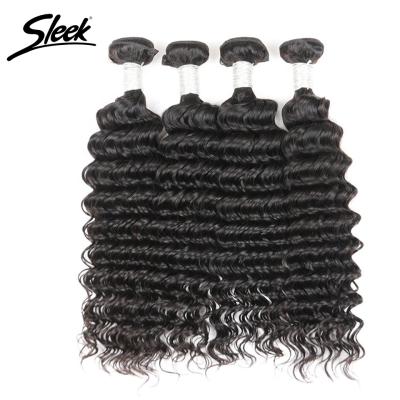 China 100% Virgin Hair Bundles Unprocessed Deep Wave 3 Bundles With Closure Temple Virgin Wholesale Curly Double Human Hair Raw Indian Hair for sale