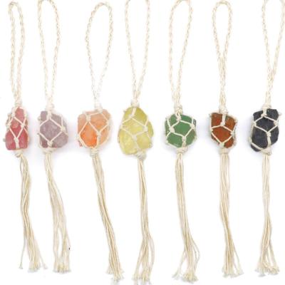 China Car Hanging Ornaments Customized Favorite Amazon Style Healing Crystals Long Hanging Car Ornament Decor Modern Home Interior Decoration for sale