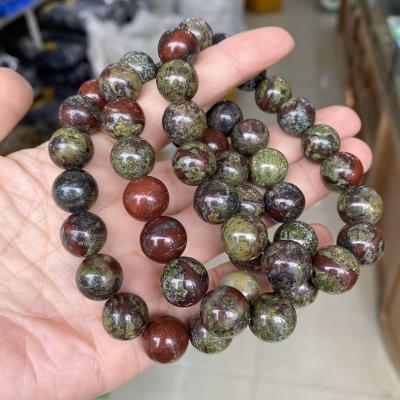 China TRENDY 6mm 8mm 10mm Dragon Bloodstone Bead Gemstone Bracelet 12mm Natural Crystal Jewelry High Quality Handmade for sale