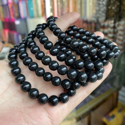 China 6mm 8mm 10mm Shungite Crystal Round Bead Bracelet FASHIONABLE Healing Natural Meditation Bracelet Wholesale Handmade for sale