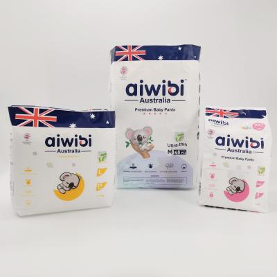 China 2021 AIWIBI 2021 Premium Quality Eco-Friendly Product Balls Baby 1month Diaper Dry Plain Printed Grade B Newborn Girl for sale