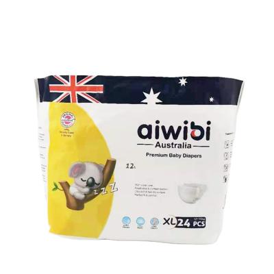 China Printed baby diaper factory price whosale premium disposable diapers for baby brand AIWIBI for sale