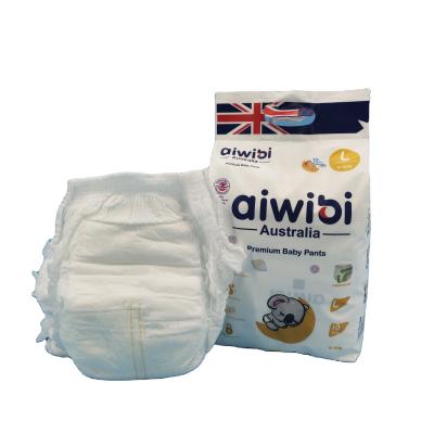 China AIWIBI Brand Printed Super Thin Disposable Diaper Pants Convenient Pull Up Baby Walk Training Pants for sale