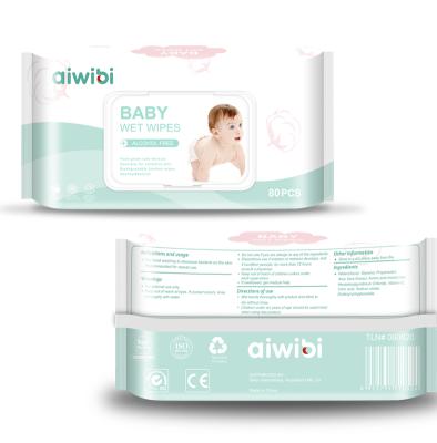 China Cleaning& Aiwibi Antibacterial Nonwoven Material And Babies Age Grade Biodegradable Baby Wet Wipes for sale