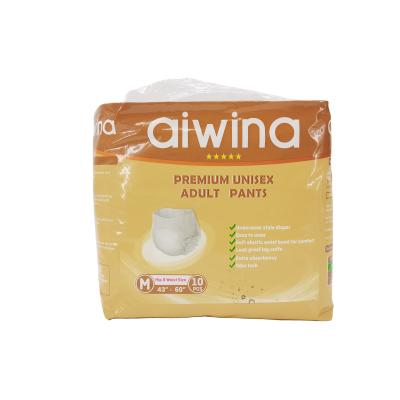 China AIWINA OEM Printed Brand In Stock Wholesale Cheap Disposable Diaper Adult Pants For Incontinence Care for sale