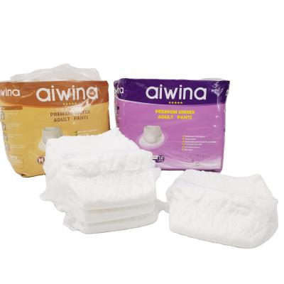 China AIWINA OEM Printed Disposable Adult Pants Cares Comfort Bands Adult Diapers Eco-Friendly Diapers For Adults for sale