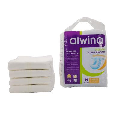 China AIWINA brand best selling cotton care comfort plain weave diapers breathable non abdl adult woven fabric diapers drop shipping for sale