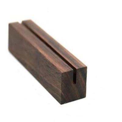 China Mordern Custom Acrylic Table Card Holder Walnut Wood Cards Display Slot Stands Clear Acrylic Place Card Holder for sale