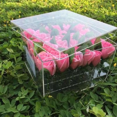 China Mordern Clear Crystal Luxury Wholesale Acrylic Flower Plastic Display Box for sale