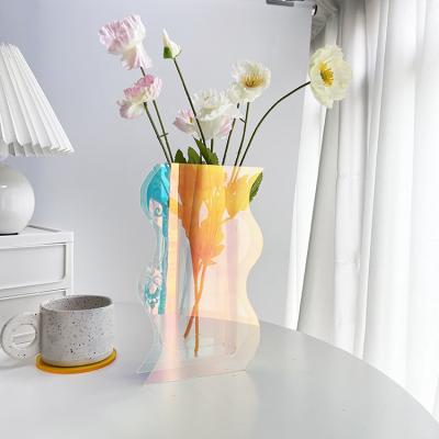 China Hot Sale Modern Nordic Elegant Luxury Wedding Home Decor Morden Acrylic Flower Vase Art Office Decor Ornaments Clear for sale