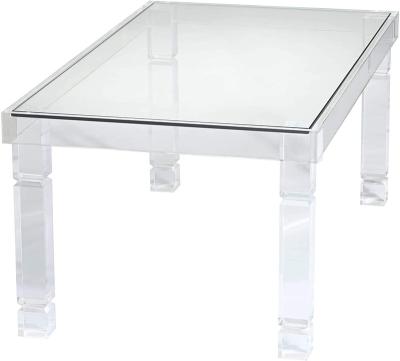 China large contemporary nordic luxury transparent rectangular clear fancy acrylic coffee table for sale