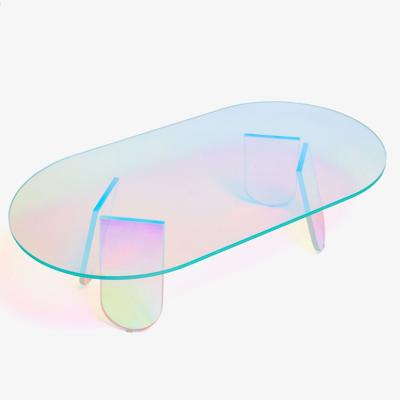 China Modern Smart Clear Rectangular Folding Acrylic Coffee Table Contemporary Colorful Acrylic Coffee Table Large Luxury Elegant Living Room for sale