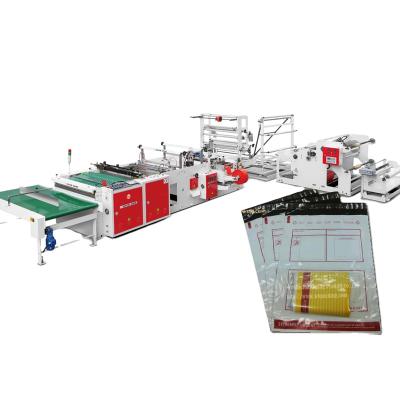 China Hotel Factory Price 2 Line Heat Sealing Self Adhesive Courier Bag Cutting Machine Express Mail Plastic Bag Making Machine With Glue for sale