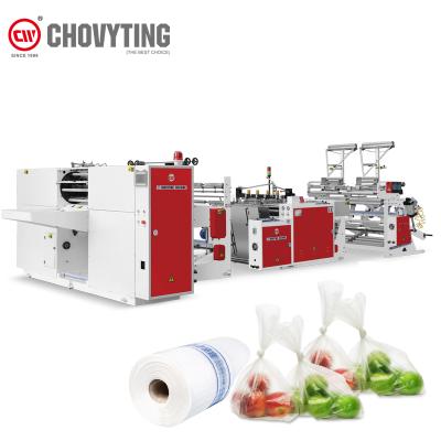 China Hotels LDPE HDPE High Speed ​​Two Lanes Garbage Roll To Roll Type Bag Making Machine for sale