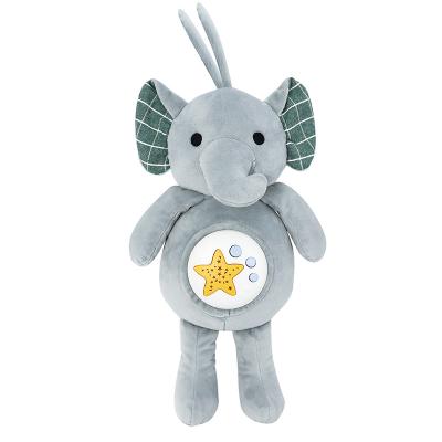 China New Soft Small Stuffed Elephant Plush Toy With Projection Baby Music Stuffed Elephant Soothing Toy for sale