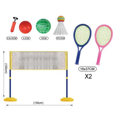 China Outdoor Portable Badminton Volleyball Game Set 2 In 1 Badminton Volleyball Sport Combo Set Toys A0036024 for sale