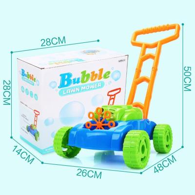 China Plastic Automatic Bubble Lawn Mower With Features Fun Mechanical Noise Walker Toy For Toddler Bubble Toys for sale