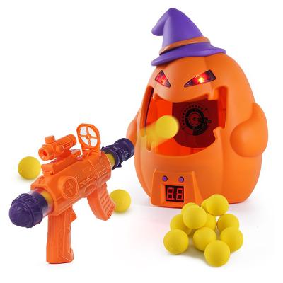 China Best-selling Electronic Toy HIPS Foam Ball Pneumatic Gun Shooting Halloween Pumpkin Target Toy for sale