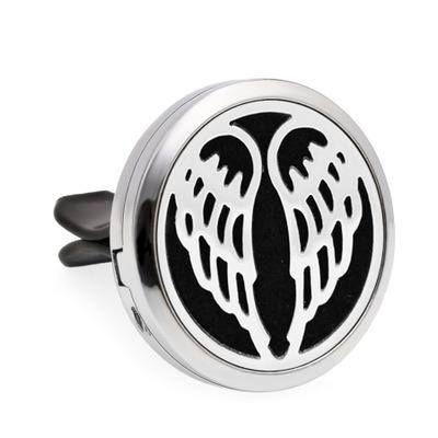 China Car Diffuser Alloy Silver Angel's Wings Car Diffuser Aroma Car Pendant Pads Free Essential Oil Diffuser for sale