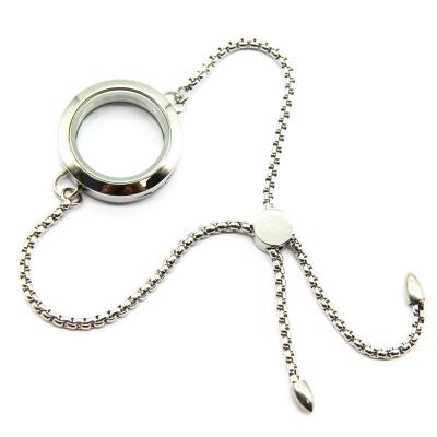 China Stainless Steel CLASSIC Wholesale Memory Glass Pendant Floating Chain Bracelet For Women for sale