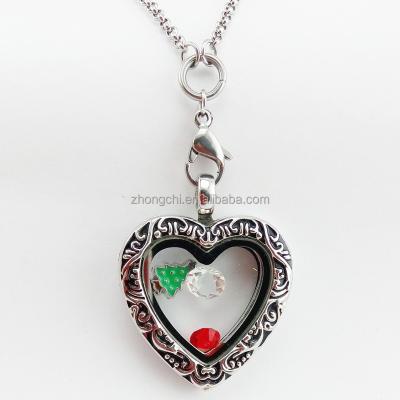 China FASHIONABLE Wholesale Pendant Glass Heart Memory Heart Vintage Floating Charm for sale