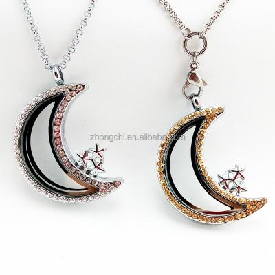 China Fashion TRENDY Moon Pendant Memory Floating Glass Pendant For Promotion Gift for sale