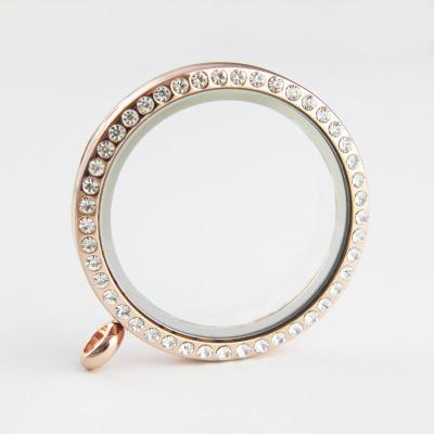 China CLASSIC 30mm rose gold color memory glass pendant pendant for sale