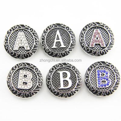 China ALLOY 20MM Ginger Button Snap Jewelry Crystal Metal Snap Button Jewelry for sale