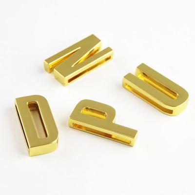 China TRENDY gold color simple 30mm slide letter charm for pet collars wholesale for sale