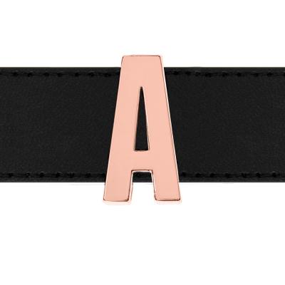 China CLASSIC 18mm Alloy Rose Gold Plain Slide Letters For Bracelet Pet Necklace Key Chain A-Z Slide Charms DIY Charm As Gift for sale