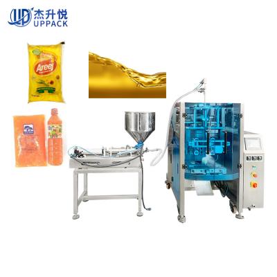 China Food Customized 3 Sides Sealing Frying Oil Pouch Fruit Liquid Juice Water Sachet 1000ml Packing Machine for sale