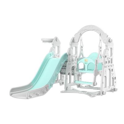 China Hot Selling Funny Educational Multifunctional Toys Cheap Toy Children New Style Indoor Baby Playground Swing Slide Plastic Colorful Plastic Kids Lace Set Blue for sale