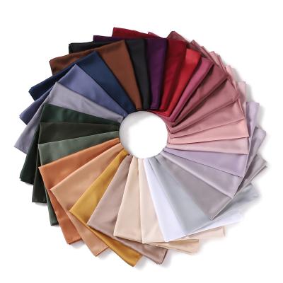 China Wholesale High Quality Muslim Plain Like A 110CM Square Solid Color Head Scarf Matte Satin Silk Hijab For Women for sale