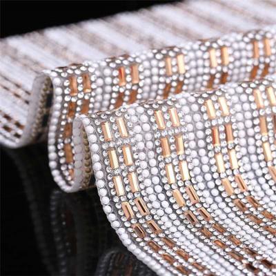 China 24*40cm environment inspection factory price hotfix rhinestone sticker transfer balancing leaves rhinestone charms for sale