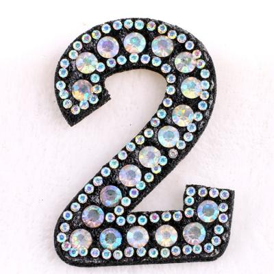 China Applique l 123letter rhinestone hotfix Environment Inspection Hotfix 3D rhinestone letters for sale