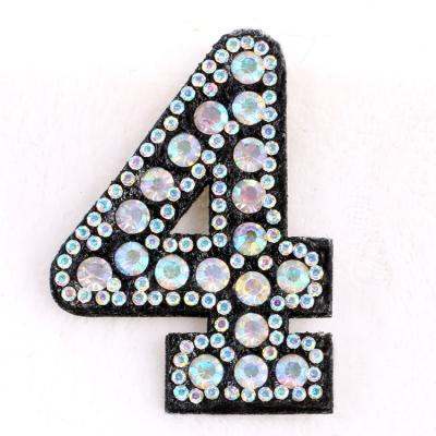 China Applique l 123letter rhinestone hotfix Environment Inspection Hotfix 3D rhinestone letters for sale