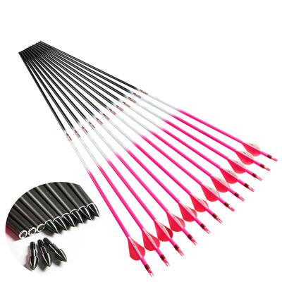 China Factory Outlet Archery Equipment spine300-800 ID 6.2mm Shooting Archery Hunting Feather Plastic Arrows for sale