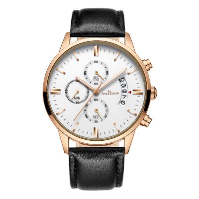 China Hot Selling Custom Logo Waterproof Luxury Chronograph Quartz Wristwatches Auto Date Stylish Watches For Men for sale