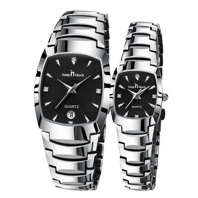 China Custom Logo Stainless Steel Men Watches New Arrivals Day/Date Women Quartz Couple Watches 8413 for sale