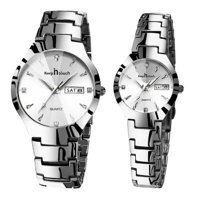 China Real Date Automatic Hot Gift Love Couples Watch Stainless Steel Back Watches for sale