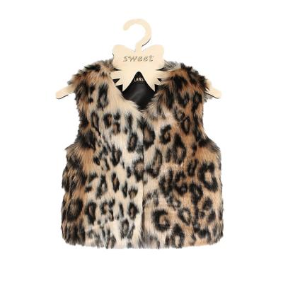 China KYO Baby Girls Leopard Fur Winter Vest Fashion All-match Viable Vest Thick Warm Children Invest for sale