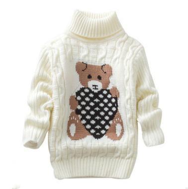 China KYO Infant Boys Girl Children Anti-wrinkle Knitted Turtle Neck Pullovers Collar Top Thick Warm Sweaters for sale