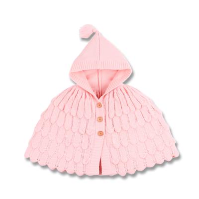 China KYO Baby Girl Hot Sales Nice Poncho Winter Sweater Anti-pilling cable hooded For Girls knit kids sweater for sale