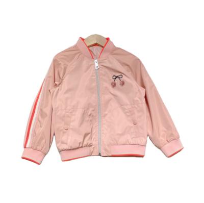 China KYO Autumn and Winter Girls Cherry Jacket Pink Waterproof Windbreaker Breathable Zipper Coat for sale