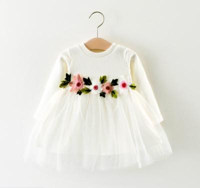 China Anti-wrinkle KYO Cute Princess Dress With flowers on the waist for girls with long sleeves for sale