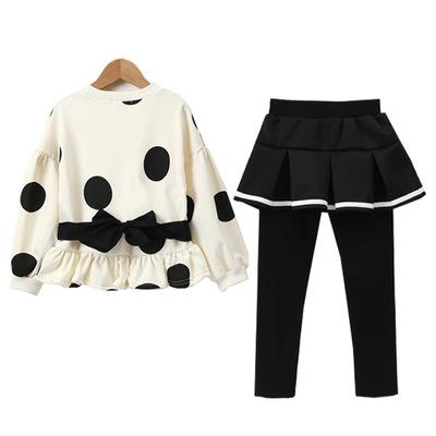 China KYO Teenager Spring And Autumn Casual Clothing Suit Girls Skirt Pants Sweatshirt Western Style Both Sets for sale